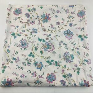 Vintage J P Stevens Utica Queen Flat Sheet Pink Purple Blue Flowers Mosaic Teal
